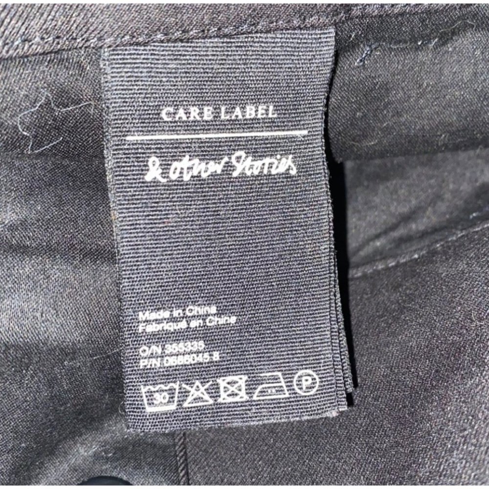 Paris Atelier & Other Stories Black Paper Bag Pants Trousers Size 4 Belted - Picture 4 of 4
